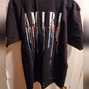 Amiri t shirt drip logo black